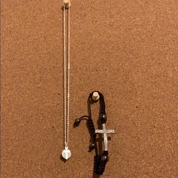 SOLD! Cross necklace and bracelet bundle - Picture 1 of 3